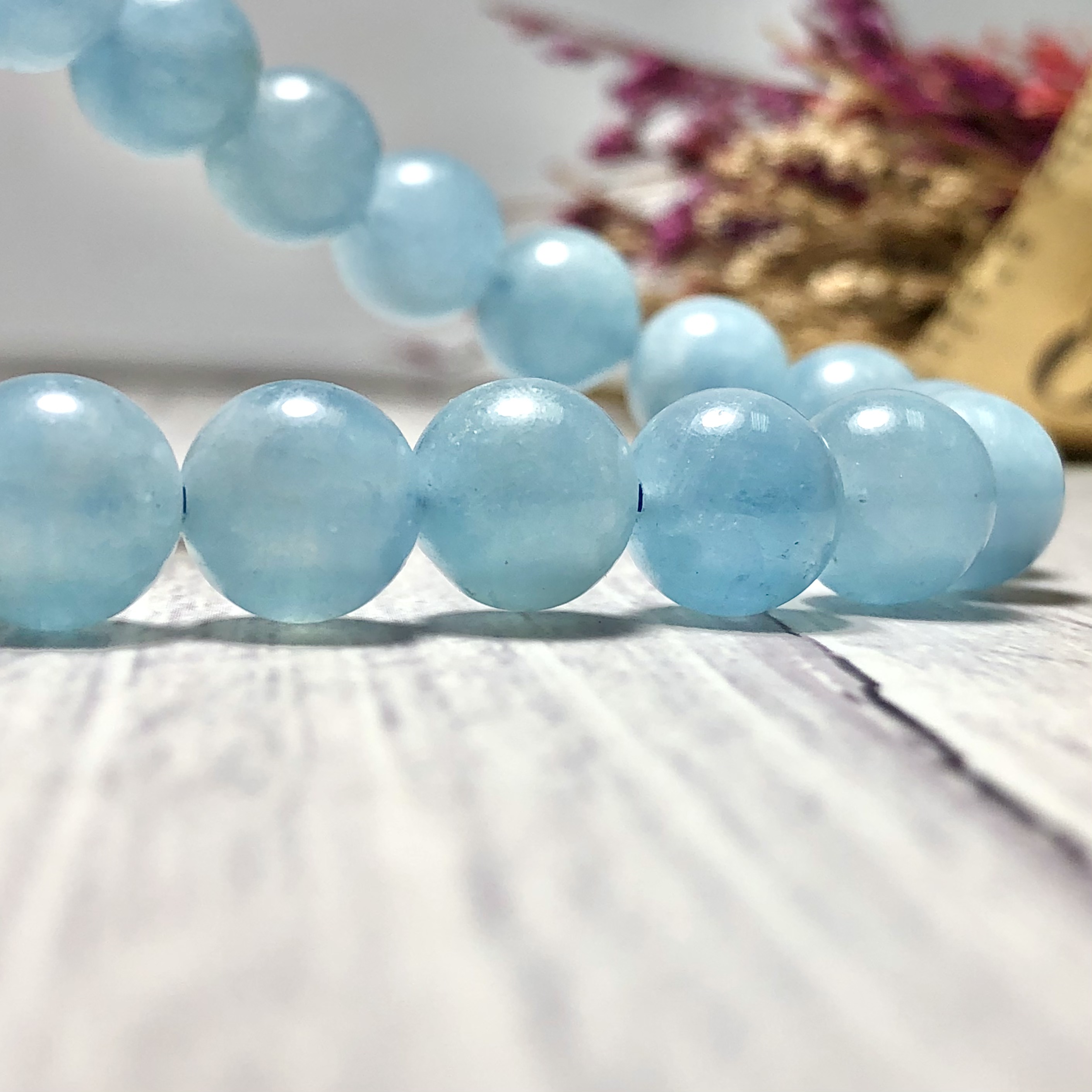 Vòng tay Aquamarine 9mm cao cấp chuẩn 5A