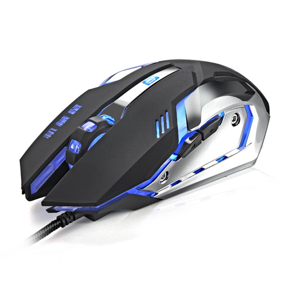 Chuột chơi game 3200 DPI có dây 4 mức DPI có thể điều chỉnh / 6 nút có thể lập trình / Đèn thở 4 màu /
