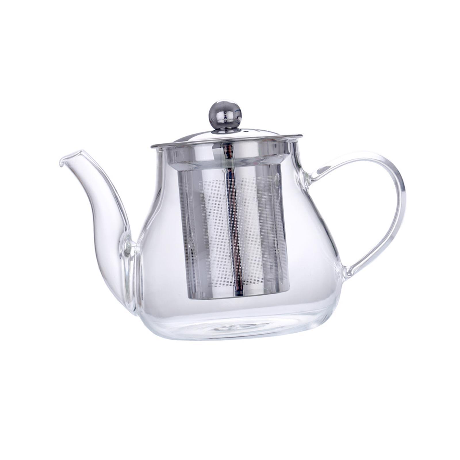 Glass Teapot Blooming Loose Leaf Heatproof with Tea Strainer Tea Pot