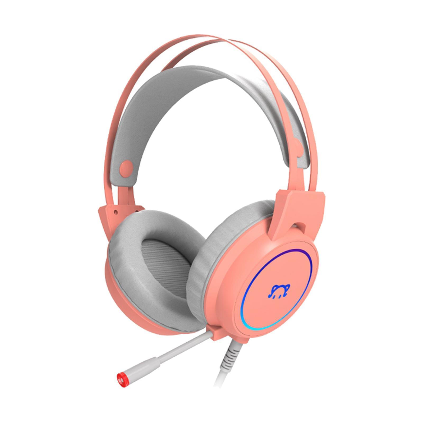 Surround Sound USB Gaming Headset Over-ear Headphones with Noise Isolating Mic LED Light for PC Mac Computer Gamers