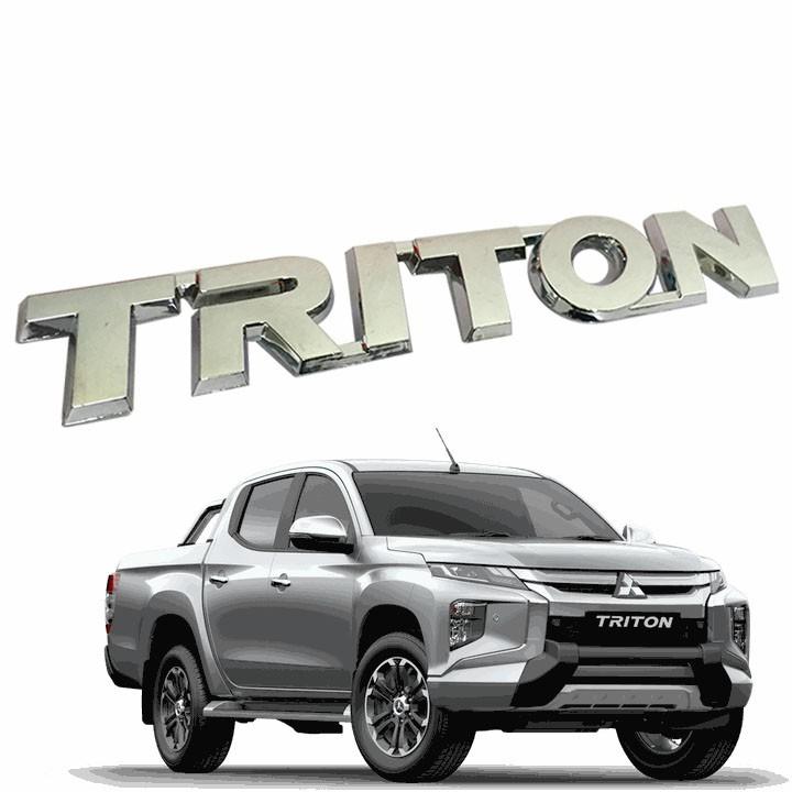 Tem Logo Chữ Nổi Triton Dán Trang Trí Đuôi Xe Mitsubishi Triton- Hot