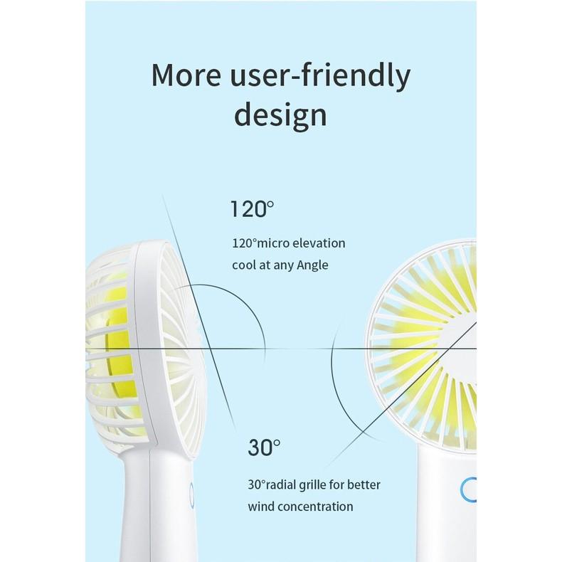 Quạt Cầm Tay Mini JISULIFE F2B ABS 4000mAh - Sạc Nhanh - Sử Dụng Lên Đến 20H - Hàng Chính Hãng