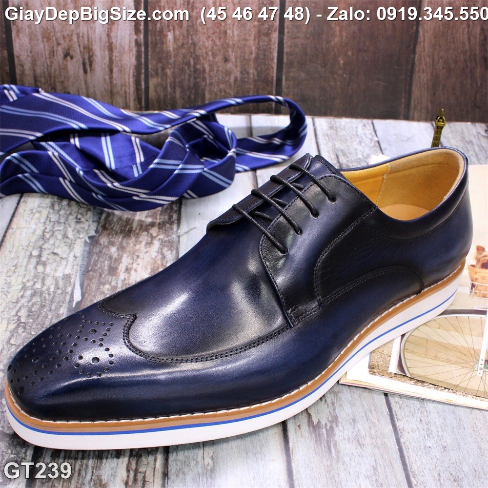 Giày da đóng thủ công, giày tây đế phẳng cỡ lớn 45 46 47 48 cho nam chân to. Big size handmade shoes for wide feet