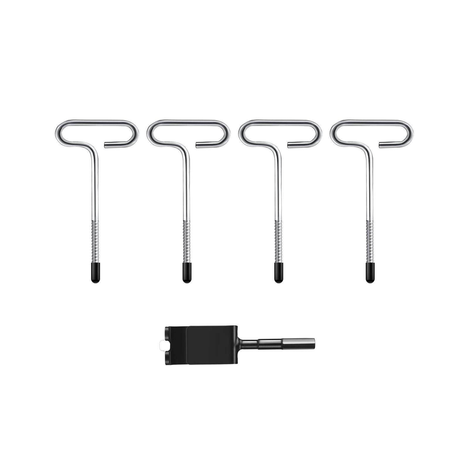 Ice Anchor Drill Adapter with Threaded Peg Ice Fishing Shelter Stake Nail, Ice Fishing Anchors Tool for Ice Insert Sewing