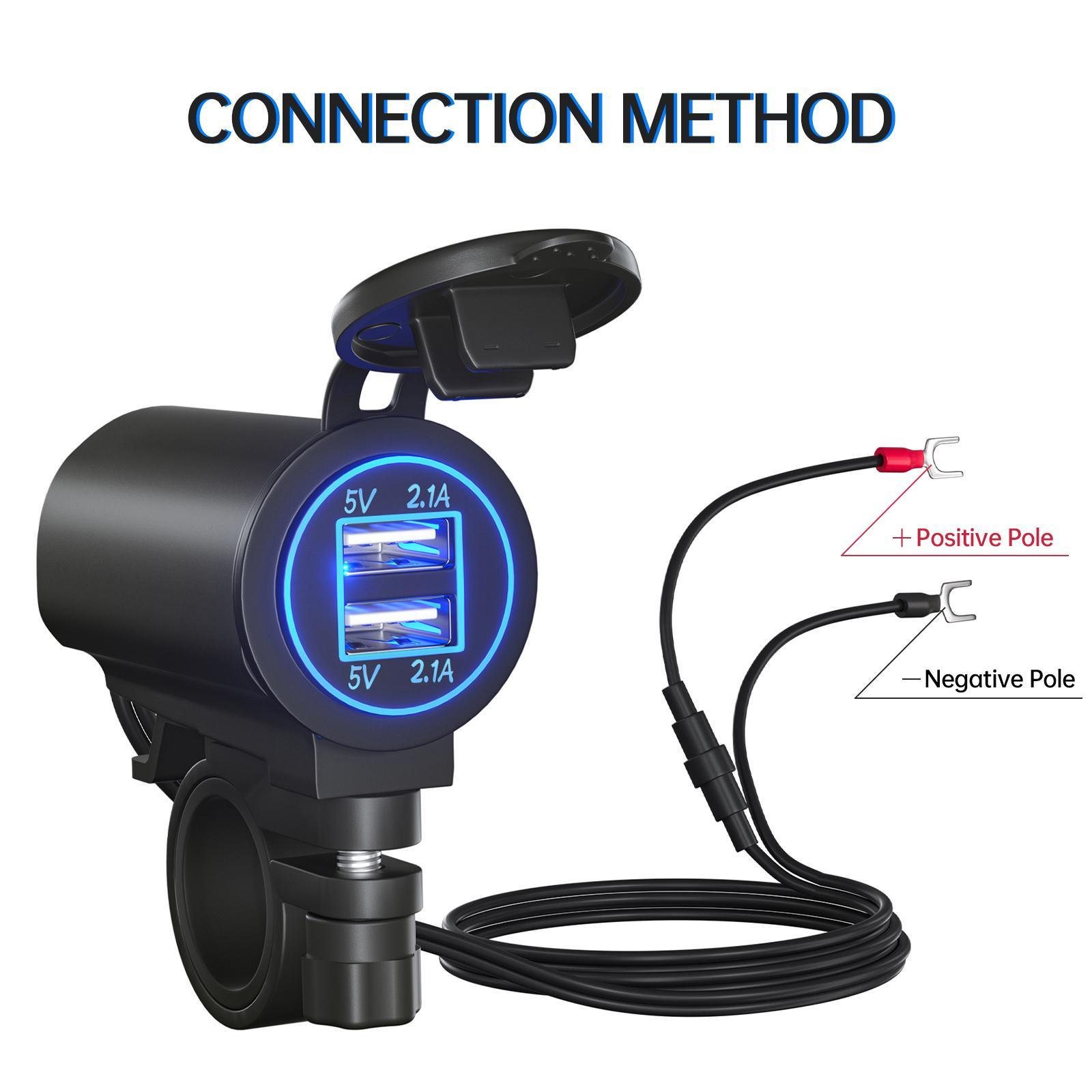 Dual USB Phone Charger Adapter 12V/24V for Automotive Mobile Phone