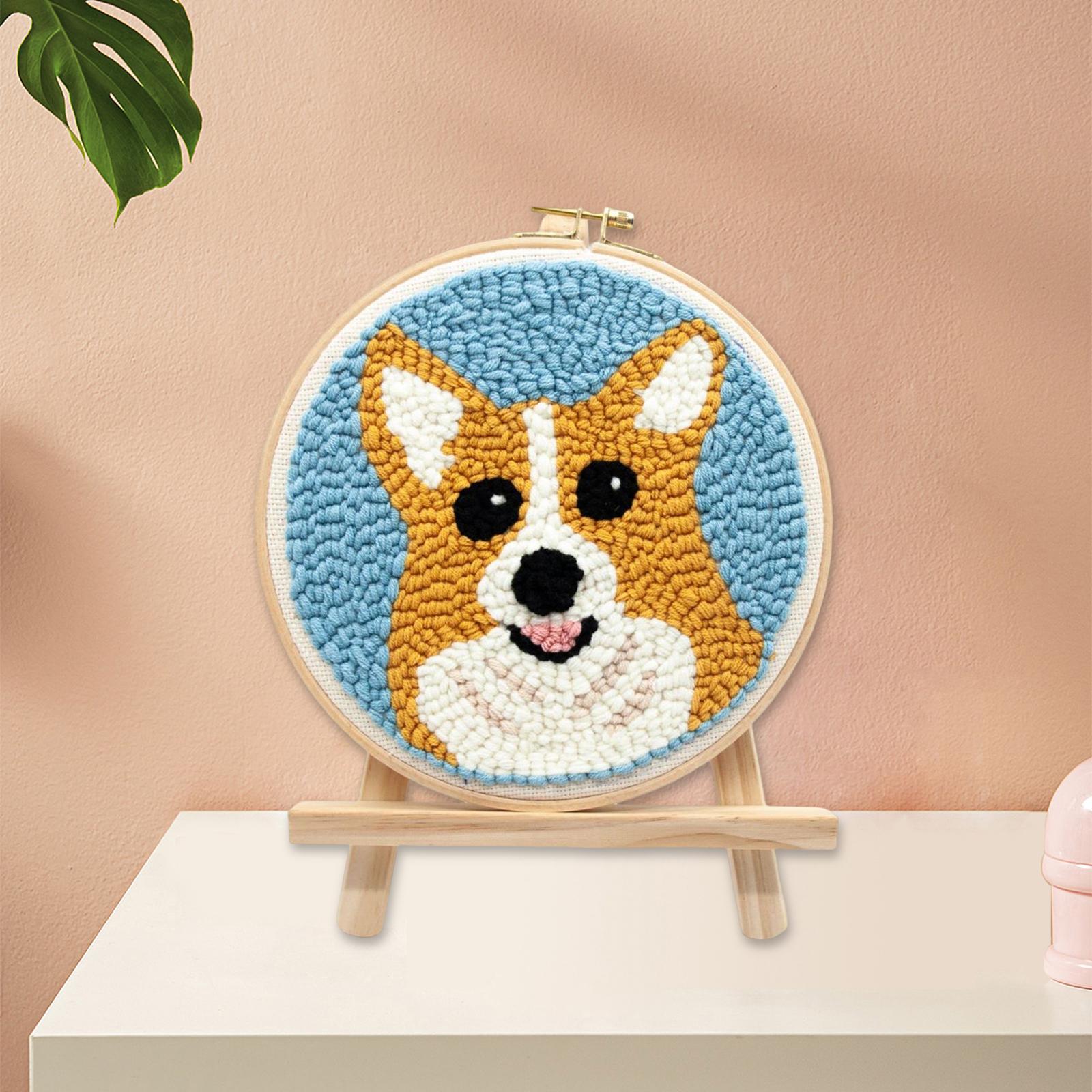 Punch Embroidery Starter Kits Cute Dog DIY Rug Punch Kit DIY Beginner