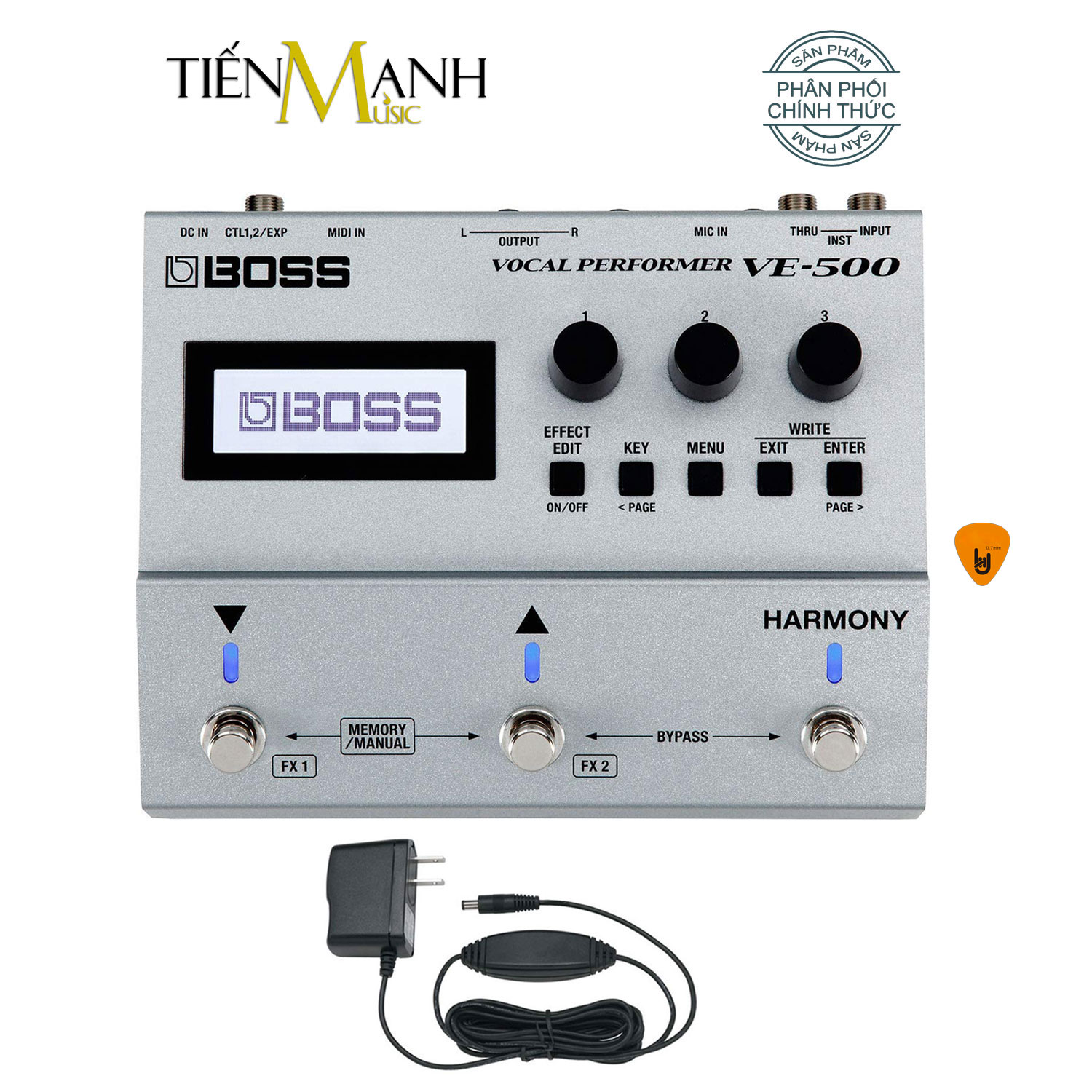 Boss VE-500 Vocal Performer Stompbox Tạo tiếng Bè, Vang vọng và chỉnh Tone, Giọng cho Ca sỹ - Bàn đạp Phơ Guitar Reverb and Delay Effects Processor VE500 Hàng Chính Hãng - Kèm Móng Gẩy DreamMaker