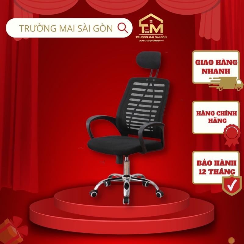Ghế xoay có cổ tựa đầu văn phòng làm việc nệm êm lưng lưới cao cấp Trường Mai Sài Gòn