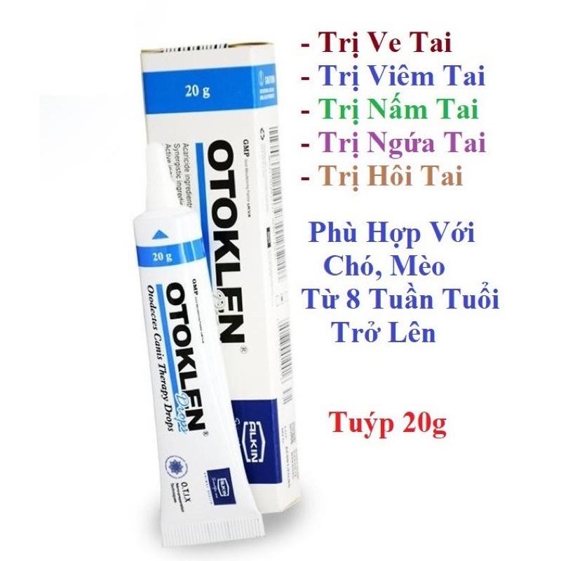 THUỐC NHỎ TAI TRỊ VIÊM TAI, RẬN TAI CHO CHÓ MÈO OTOKLEN