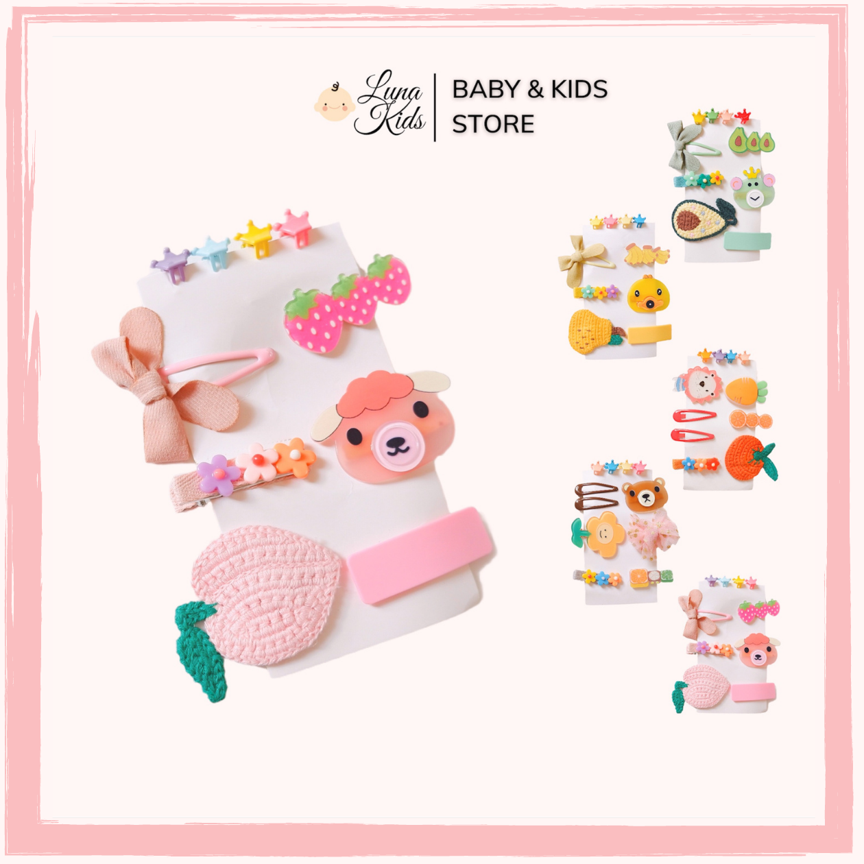 Set kẹp tóc cho bé gái KT02 - LunaKids [Ảnh thật