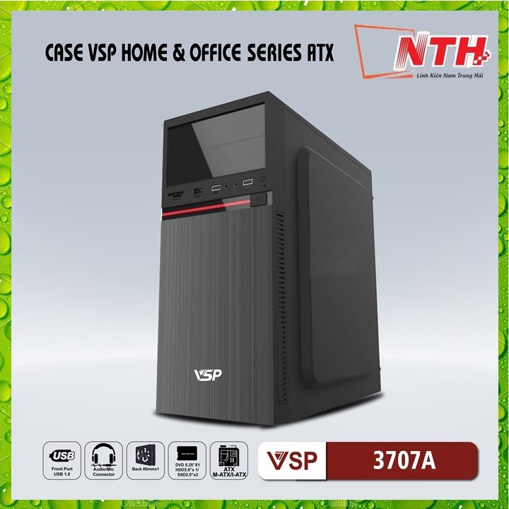 Vỏ Case Máy Tính VSP (ATX) 3707A - NTH - Hàng Nhập Khẩu