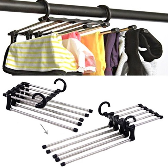 GIÁ, MÓC TREO ĐỒ GẤP GỌN 5 TRONG 1 BẰNG INOX