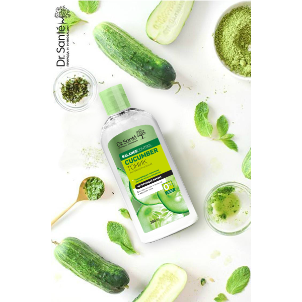 Nước cân bằng Dr.Sante Cucumber Balance Control kháng khuẩn dành cho da hỗn hợp 200ml