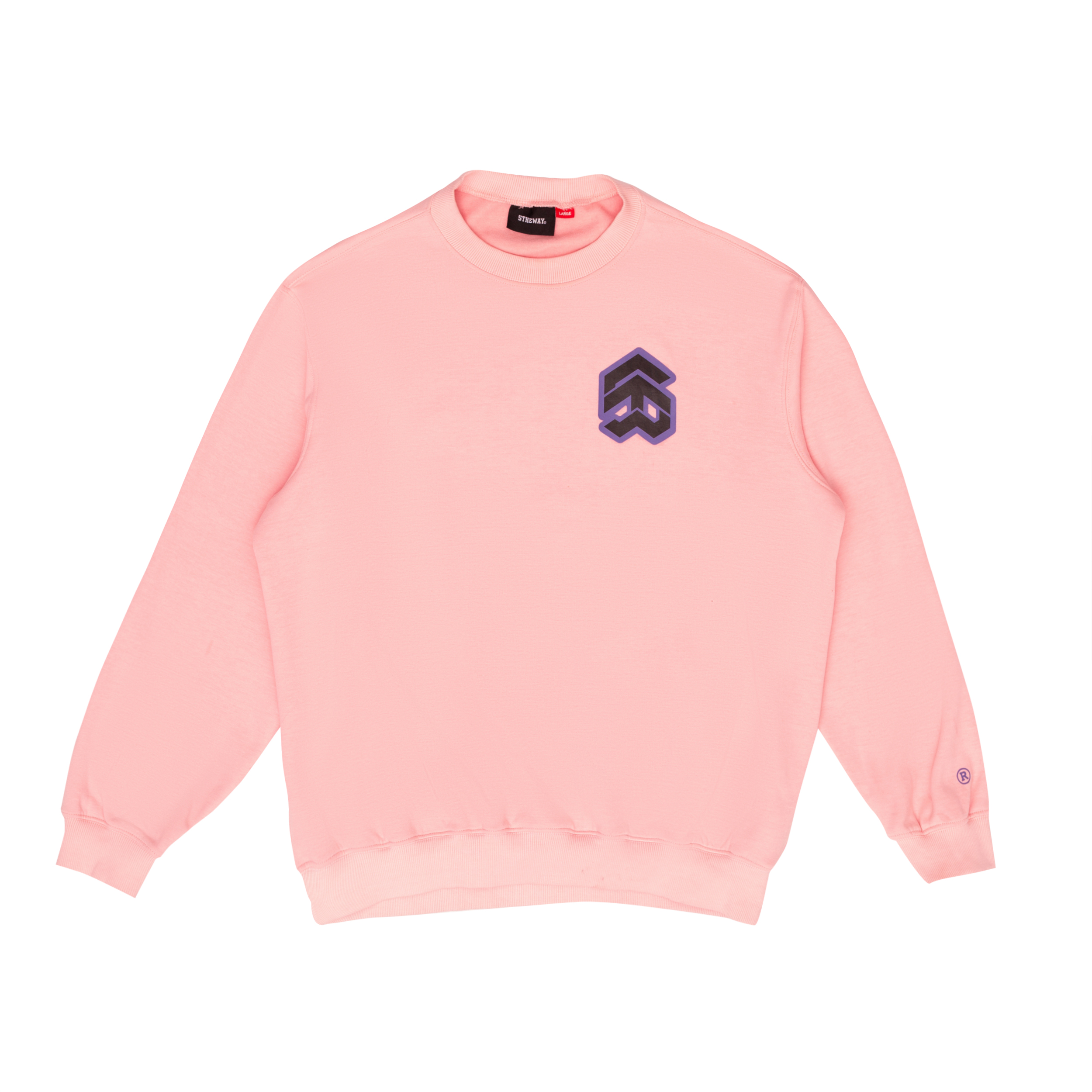 Áo Sweater 5THEWAY Tay Dài Hồng aka /stroke/ BIG LOGO SQUARE SWEATER in CRYSTAL ROSE