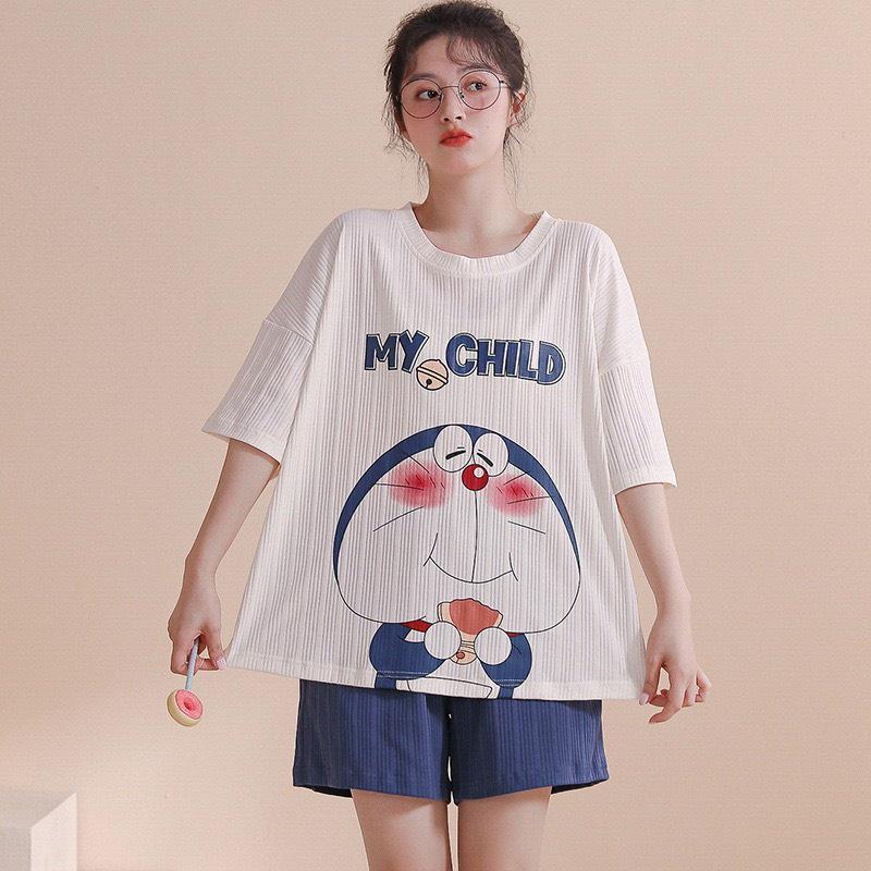 Đồ Bộ Pyjama Nữ Quần Đùi Áo Ngắn Tay Cotton Đơn Giản Tự Nhiên Dành Cho Nữ - Bộ Ngủ Cộc Mặc Nhà