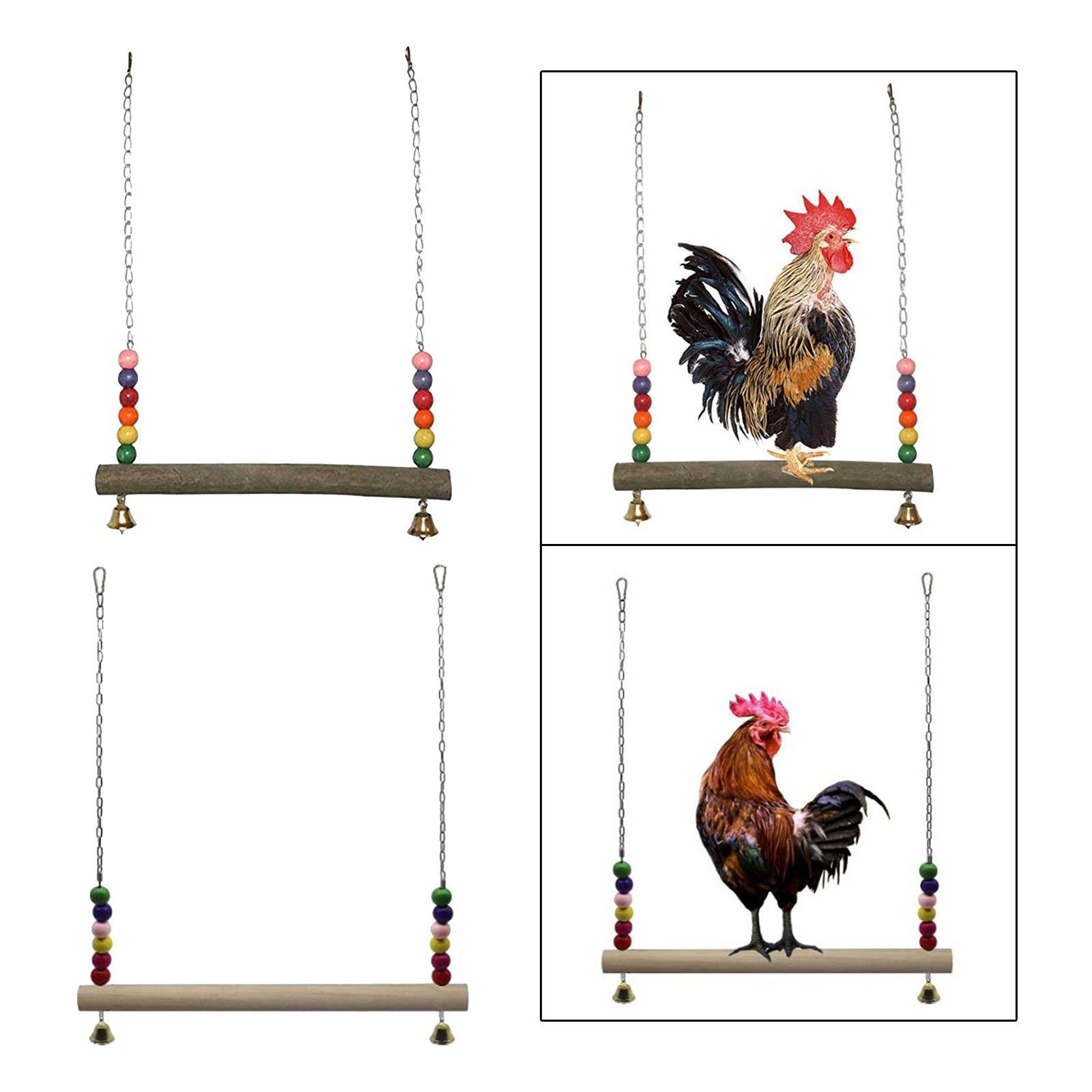Chicken Swing Toy Wooden Chicken Perch Chew Toy  Toy Parrot Stand Perch for Big Birds Chicken