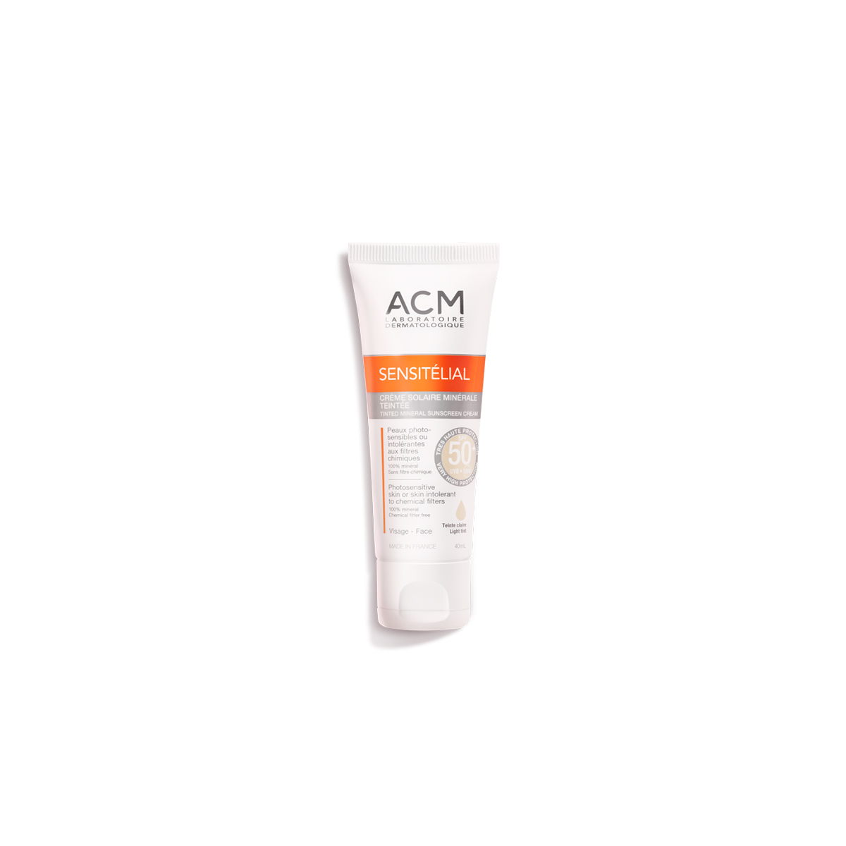 Kem Chống Nắng Che Khuyết Điểm Cho Mọi Loại Da ACM Sensitelial Tinted Mineral Sunscreen Cream SPF50+ 40ml (Có Màu)