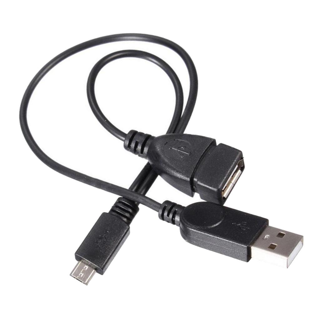 Micro USB 5 Pin Male to USB 2.0 Female And Male Host OTG Y-Splitter Cable