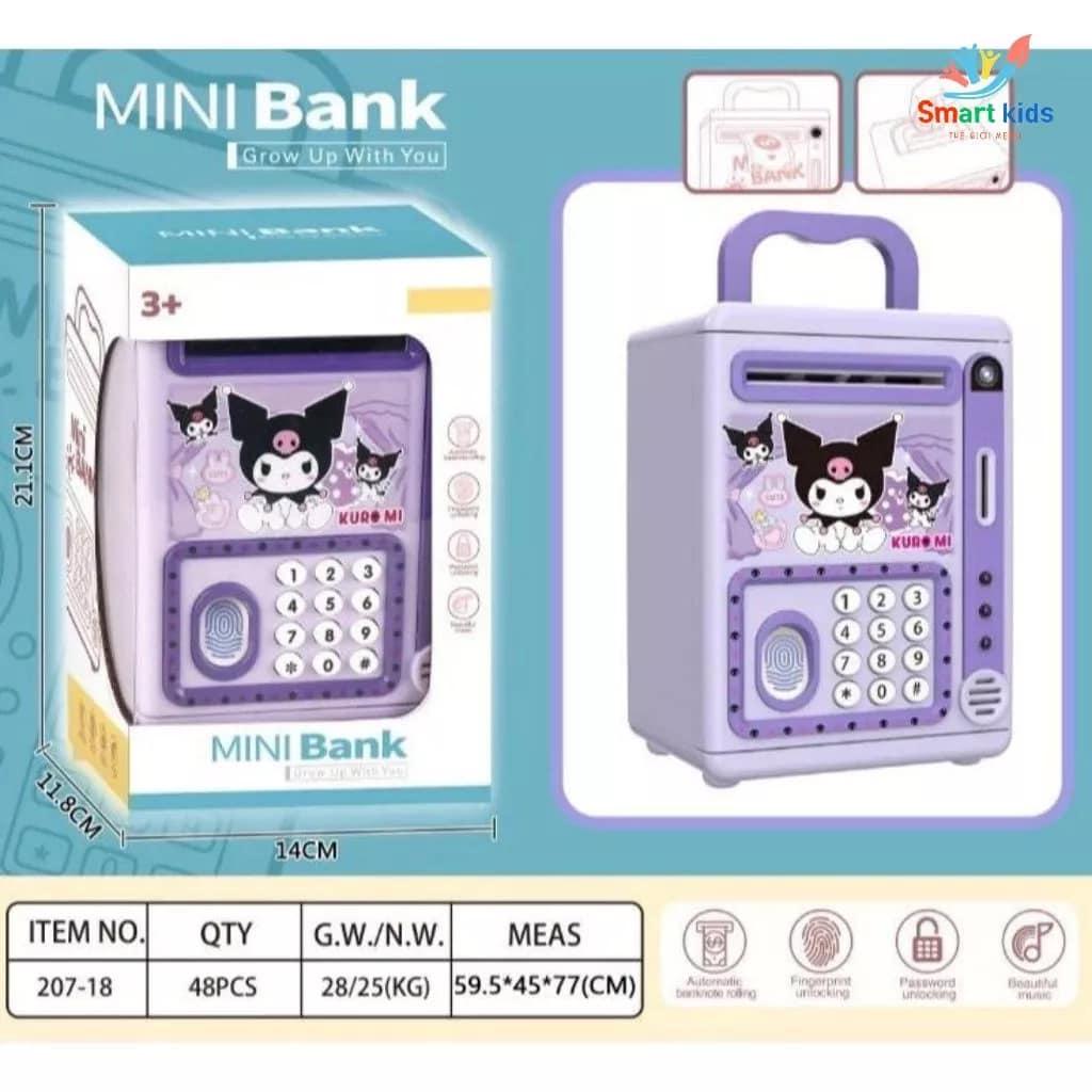 Két Sắt Mini Kuromi, Melody, Mario Có Vân Tay Thông Minh, Két Sắt Đựng Lì Xì Cho Bé
