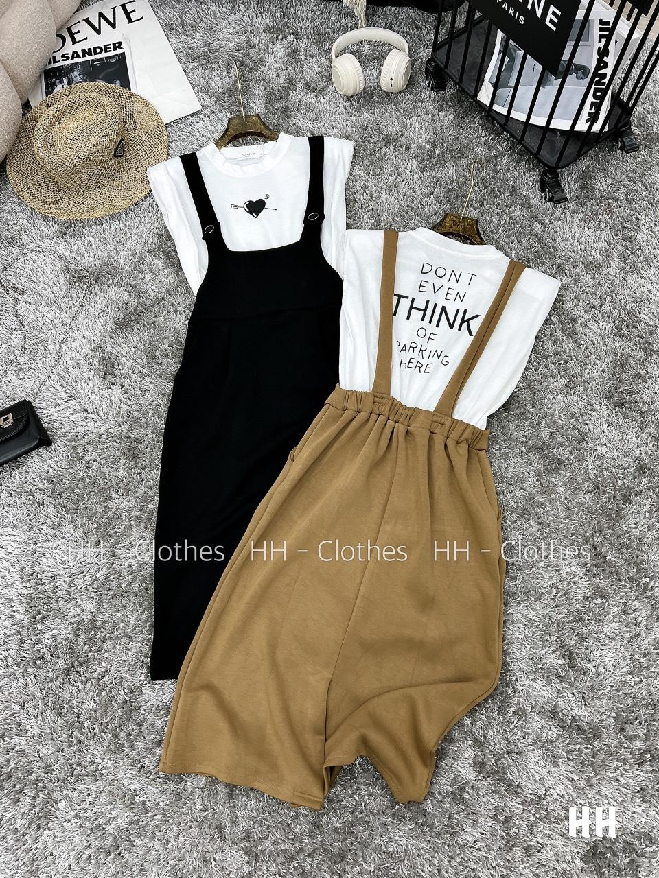 SET ĐI CHƠI, SET 2 MÓN ÁO THUN CÁNH DƠI PHỐI YẾM DÀI CỰC HOT - Brown