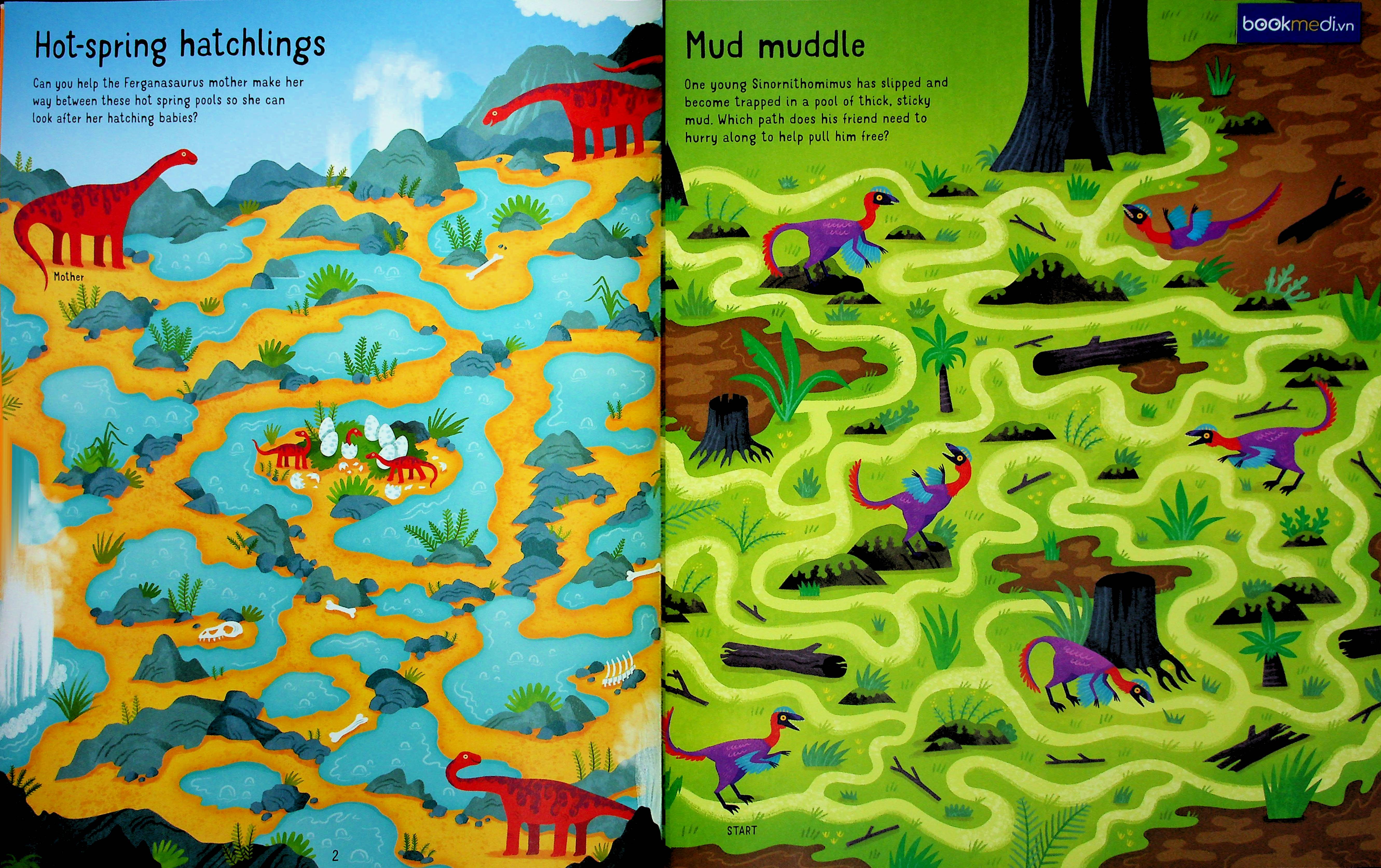 Sách thiếu nhi tiếng anh Dinosaur Mazes