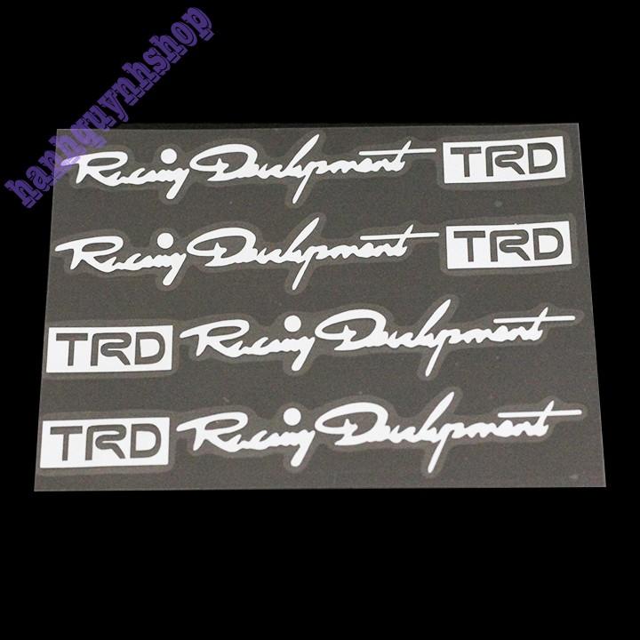 Bộ 4 Chữ Decal Dán Tay Nắm Cửa Ô Tô Xe Hơi Phong Cách Thể Thao