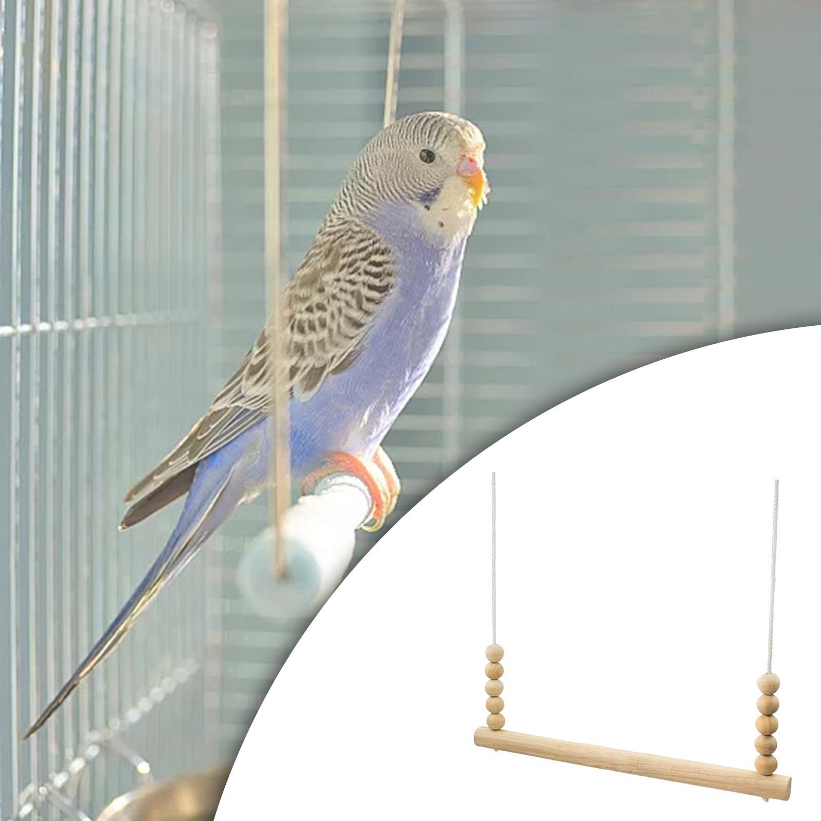 Wooden Chicken Swing Stand Holder Cage Hanging Parrot Ladder Perch Play Toy