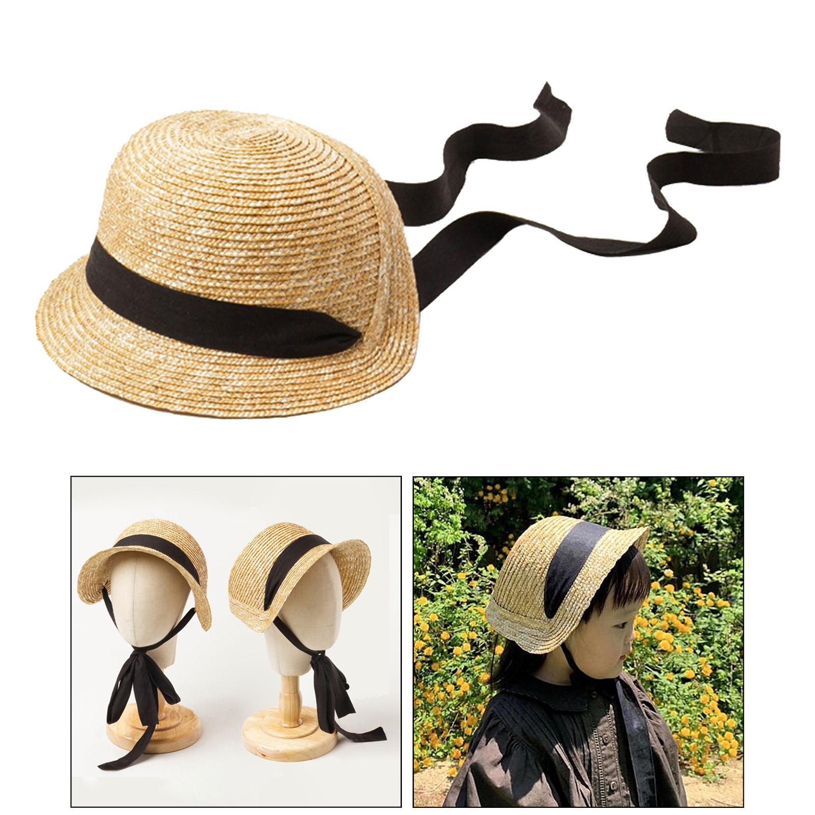 Kids Girls Straw Hat Beach Sun Protection Cap for Children Outdoor Activity