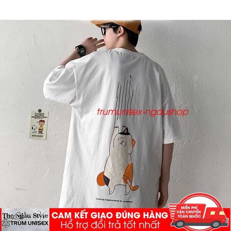 Áo thun Stee nam tay lỡ unisex form rộng overtee Cat béo nhiều màu chất vải cotton xịn Trumunisex aothununisex