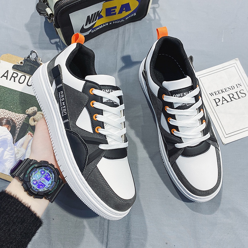Giày thể thao sneaker nam màu trắng phối xanh thời trang, sản phẩm chất lượng y hình