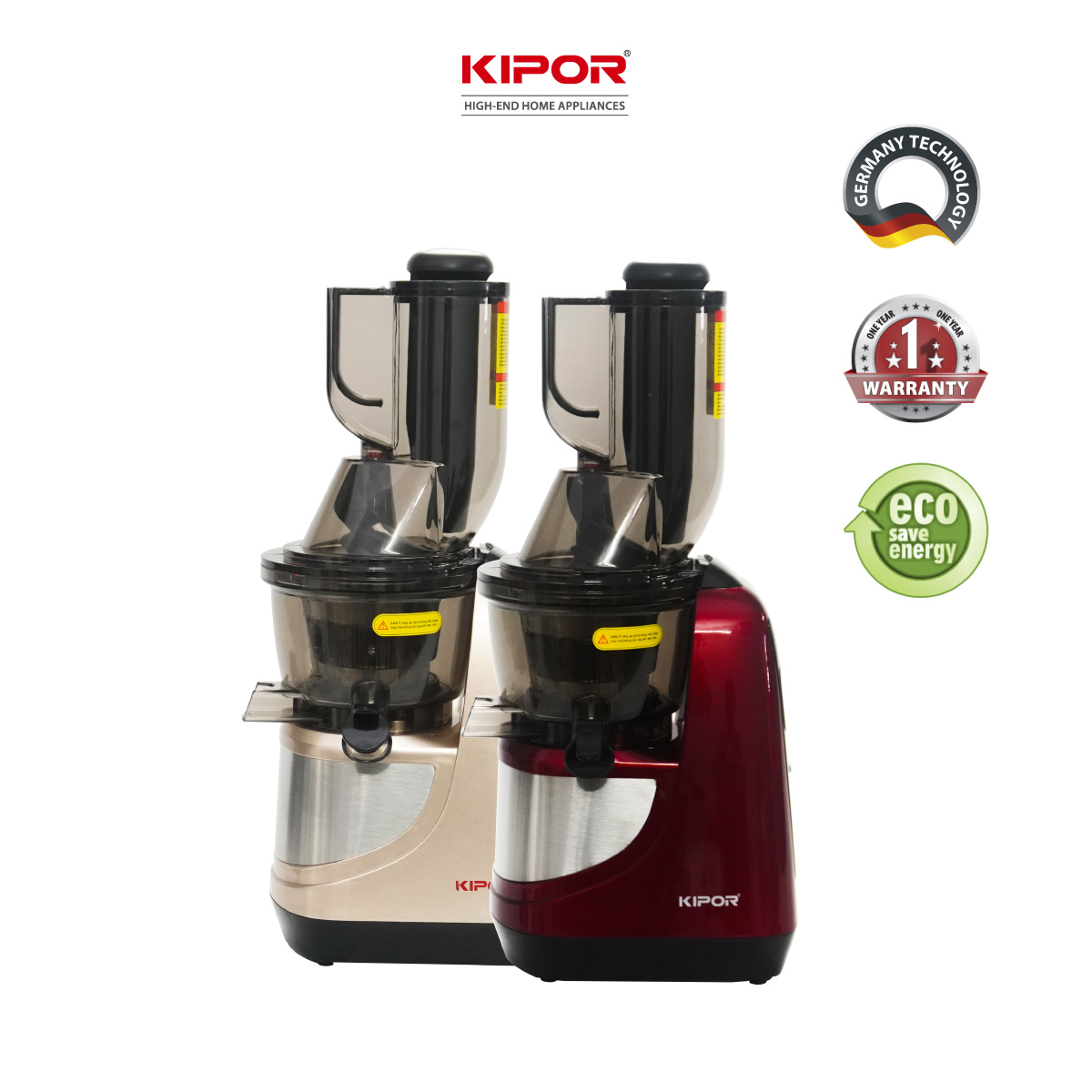 Máy ép chậm KIPOR KP-SJ595 - Chân đế chống rung lắc - Tặng lưới làm kem - Động cơ đồng nguyên chất công suất lớn -Hàng chính hãng