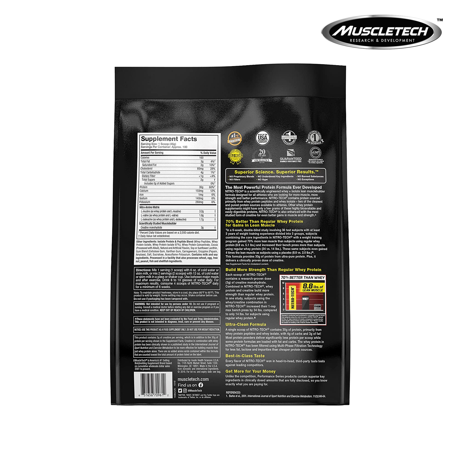 Whey Protein NitroTech 10lbs - Sữa Tăng Cơ Nitro Tech Muscletech