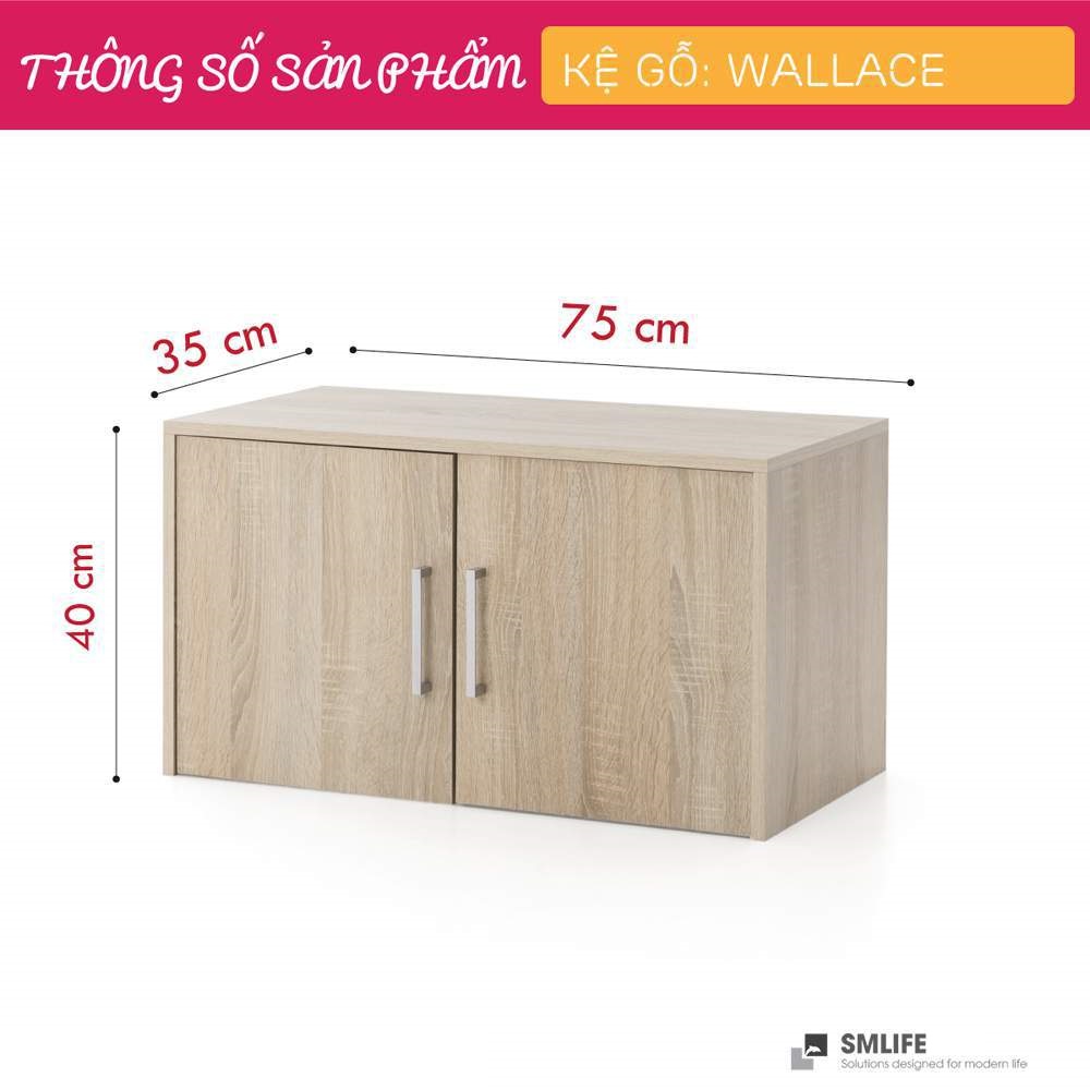 Kệ gỗ treo tường trang trí hiện đại SMLIFE Wallace  | Gỗ MDF dày 17mm chống ẩm | D75xR35xC40cm