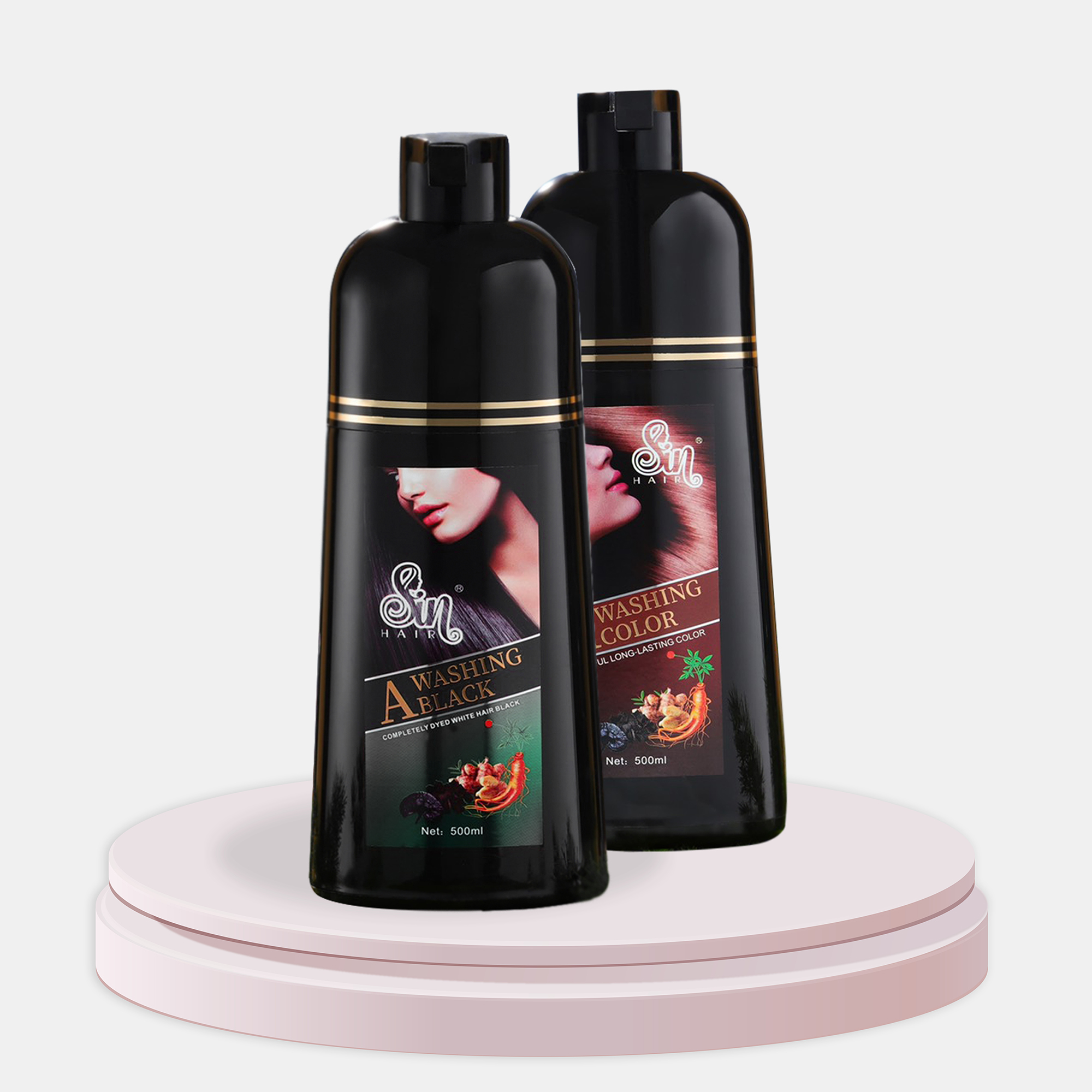 Dầu gội phủ bạc Sin Hair 500ml phủ màu đen nâu tóc tự nhiên nhân sâm