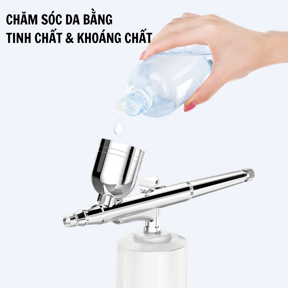 Máy phun sương nano xông da mặt Boorui D38 : Máy phun Oxy dưỡng ẩm áp suất cao, làm sạch , đẩy tinh chất giúp làm đẹp và trẻ hóa da - Hàng loại 1