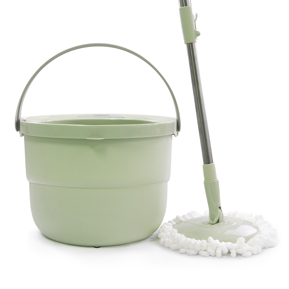 Bộ cây lau nhà Lock&Lock Mini Spin Mop & 4 bông lau sàn ETM498MITS2 - Màu xanh mint