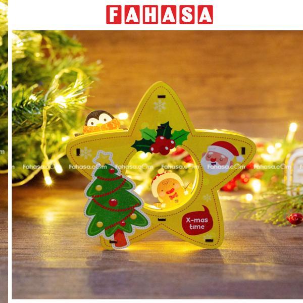 Đèn Gỗ Trang Trí Giáng Sinh - Bách Mộc - Ngôi Sao Vàng