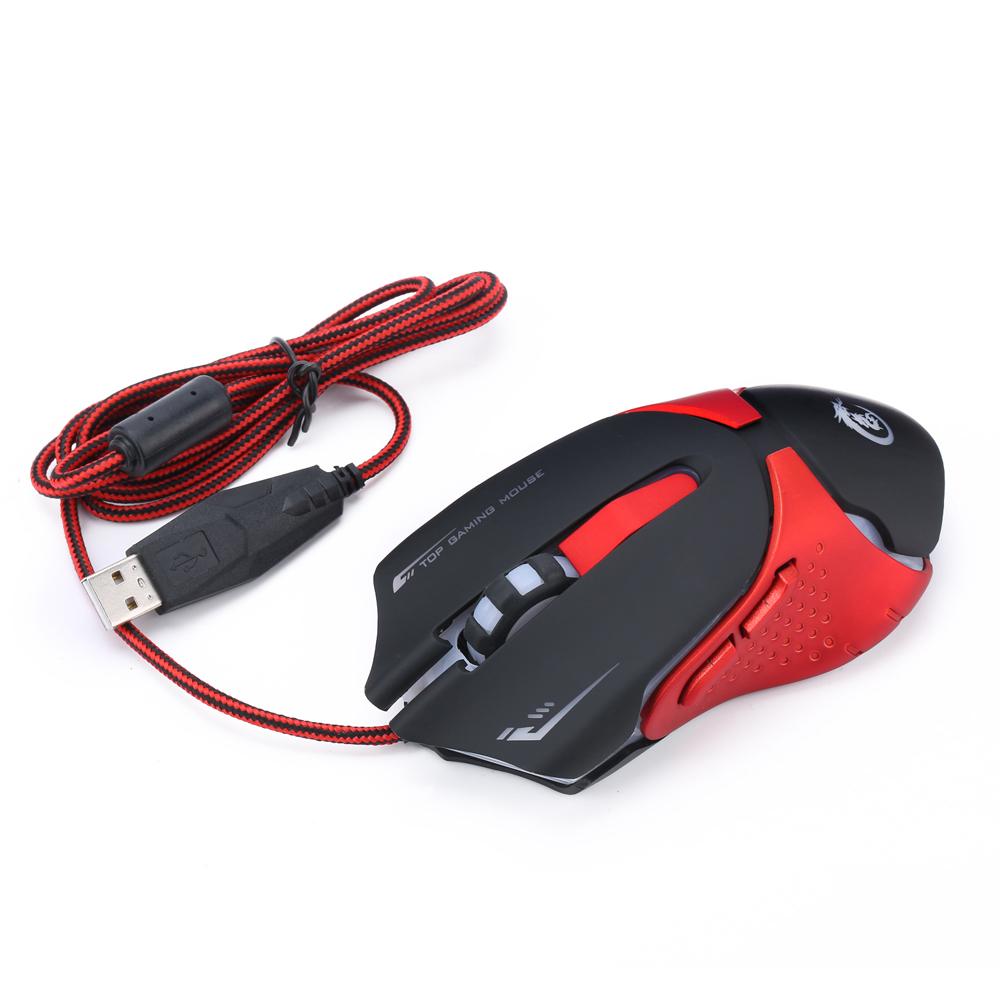 HXSJ Ergonomic Optical Professional Esport Gaming Mouse Mice Adjustable 3200 DPI Breathing LED Light 6 Buttons USB Wired