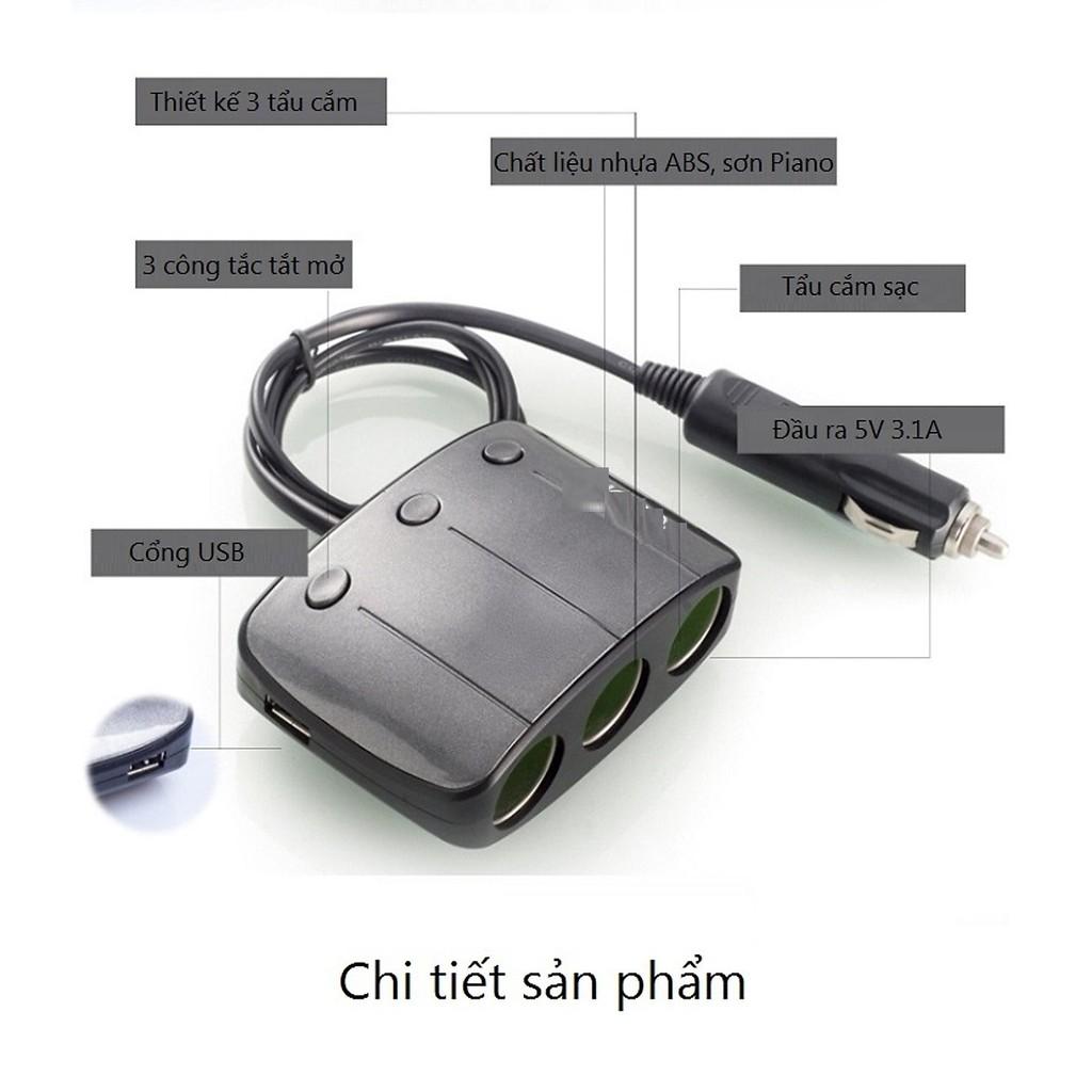 Bộ Chia Tẩu Sạc Trên Ô Tô KY-548 - HÀNG NHẬP KHẨU