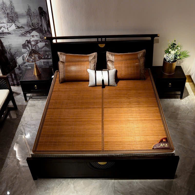Chiếu Điều Hòa Trúc Mùa Hè Gấp Gọn Dùng Gia Đình Chiếu Mây Ký Túc Xá Sinh Viên Chiếu Cói Chiếu Lụa Lạnh Hai Mặt