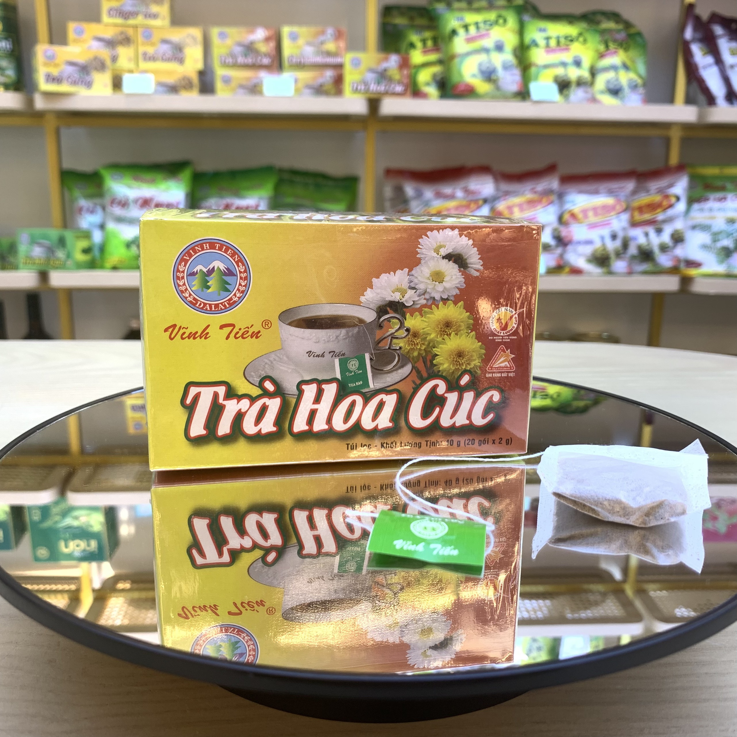 Trà Túi Lọc Hoa Cúc Vĩnh Tiến - Giúp tinh thần thoải mái, ngủ ngon.