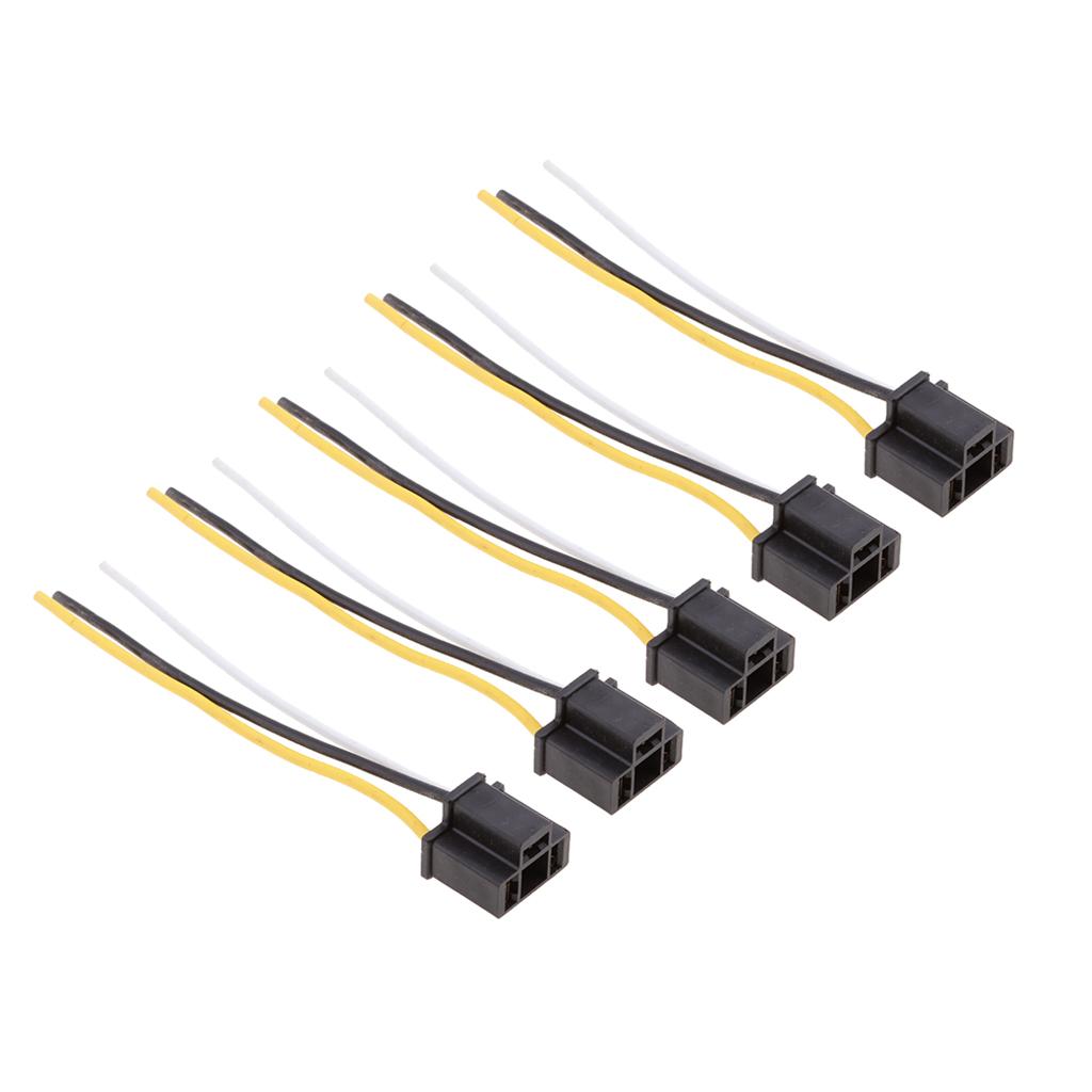5pcs H4 Headlight Lamp Bulb Socket Extension Replacement Holder Wire Harness
