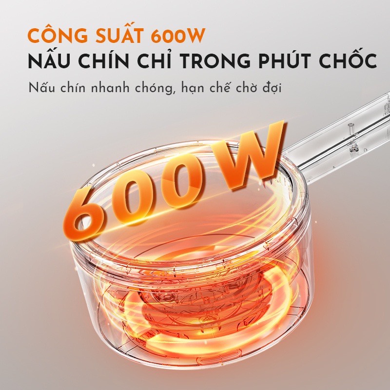 Nồi điện đa năng dung tích 2L GAABOR GR-N20A, vân đá chống dính kèm xửng hấp, công suất 600W - Hàng chính hãng