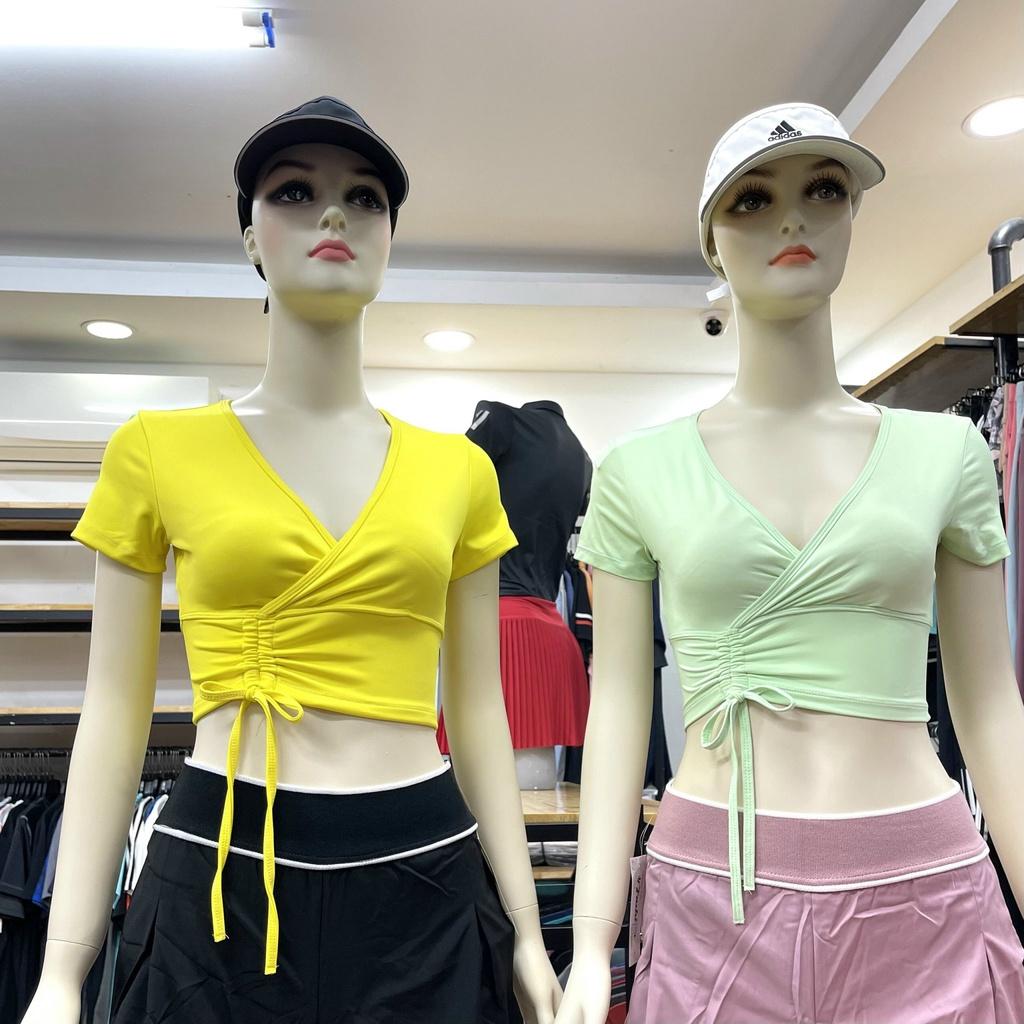 Áo Croptop Tập Gym, Yoga Dây Rút Buộc Nơ (Có Kèm Sẵn Mút) CH090