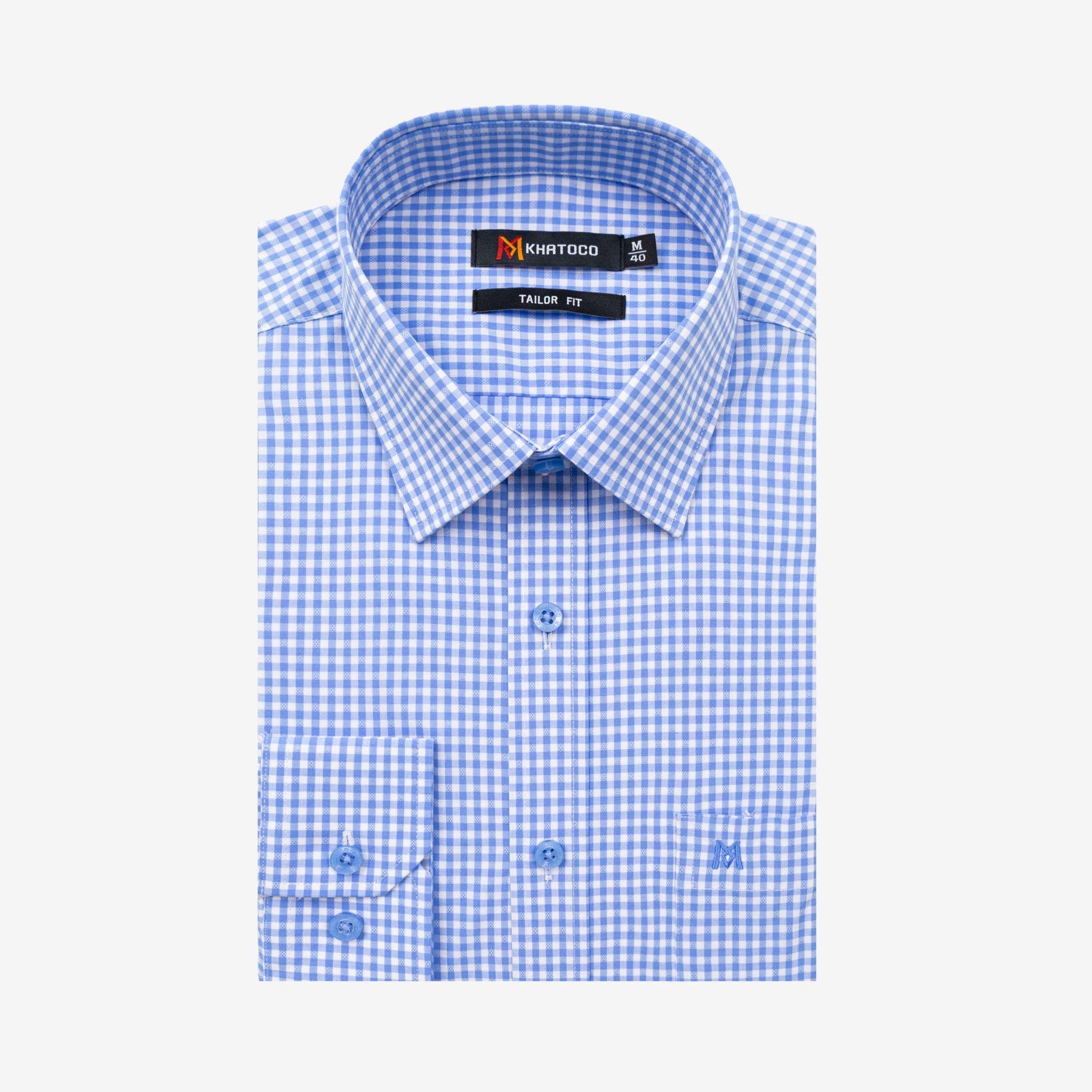 Áo sơ mi nam KHATOCO Tailor Fit dài tay A1MD538T1-CNCR849-2711-D