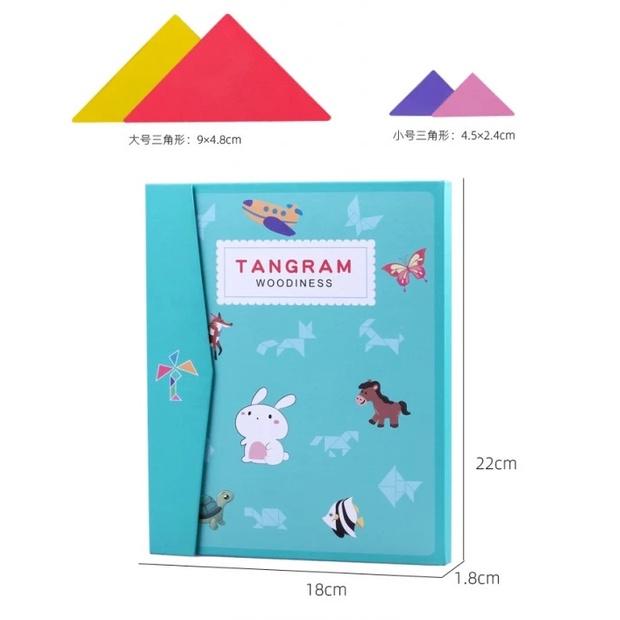 Đồ Chơi Xếp Hình Gỗ Tư Duy TANGRAM 7 Mảnh Có Nam Châm