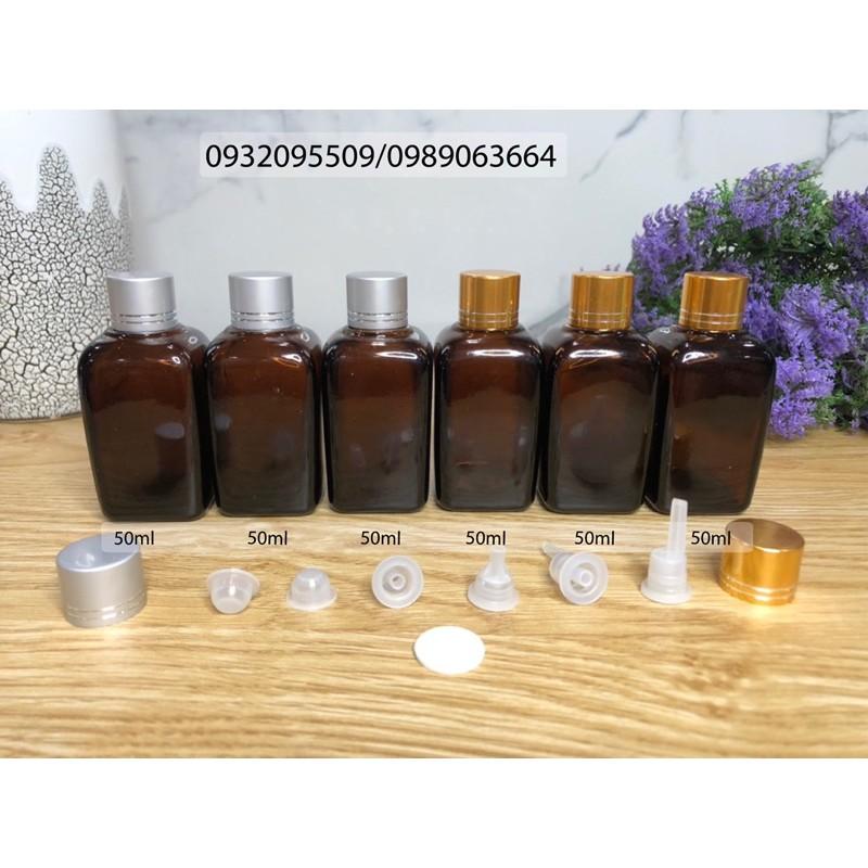10 Chai lọ vuông 50ml đựng serum mỹ phẩm