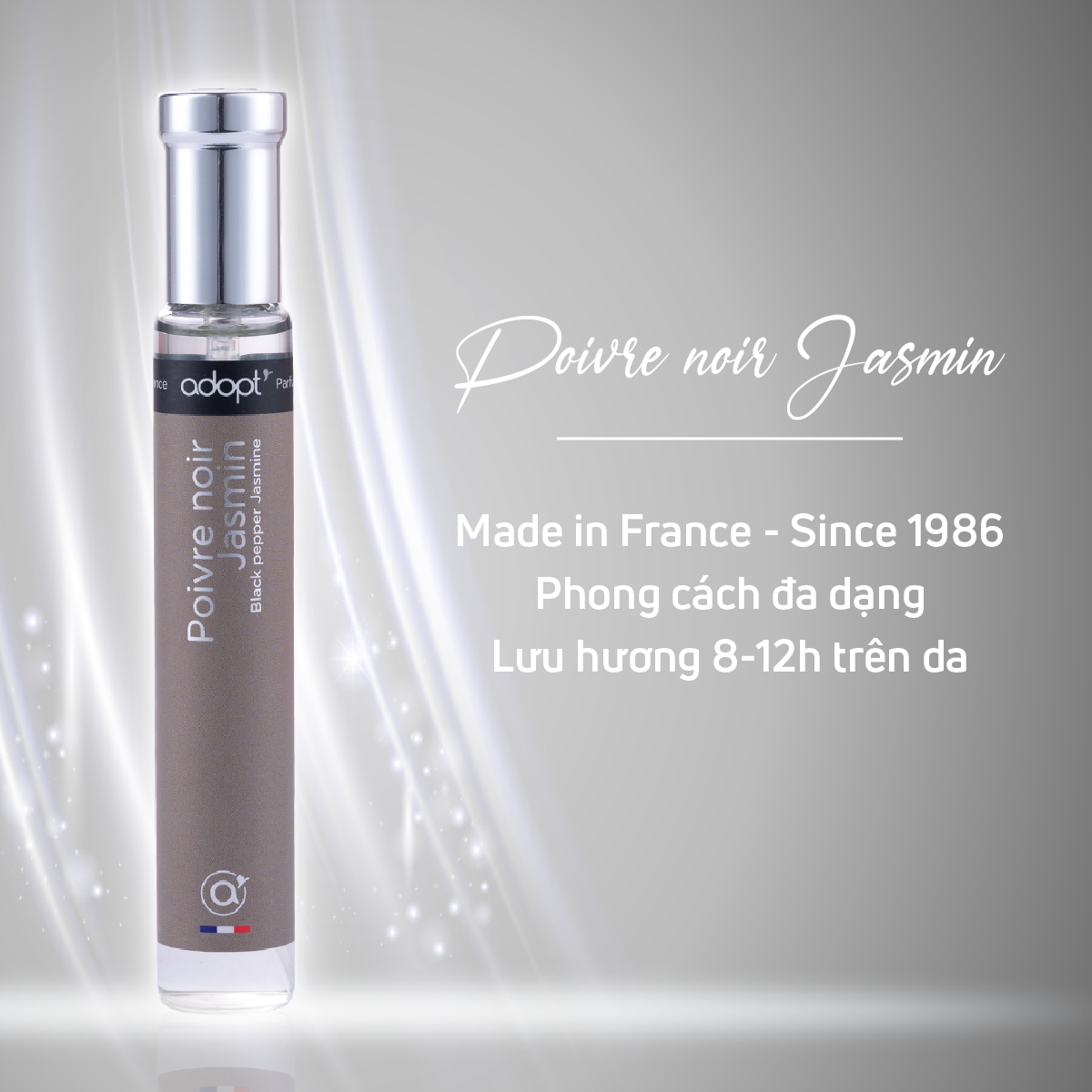 Nước hoa chính hãng,nước hoa adopt Poivre Noir Jasmin hương thơm ấm áp phong cách trẻ trung nam tính dung tích 30ml