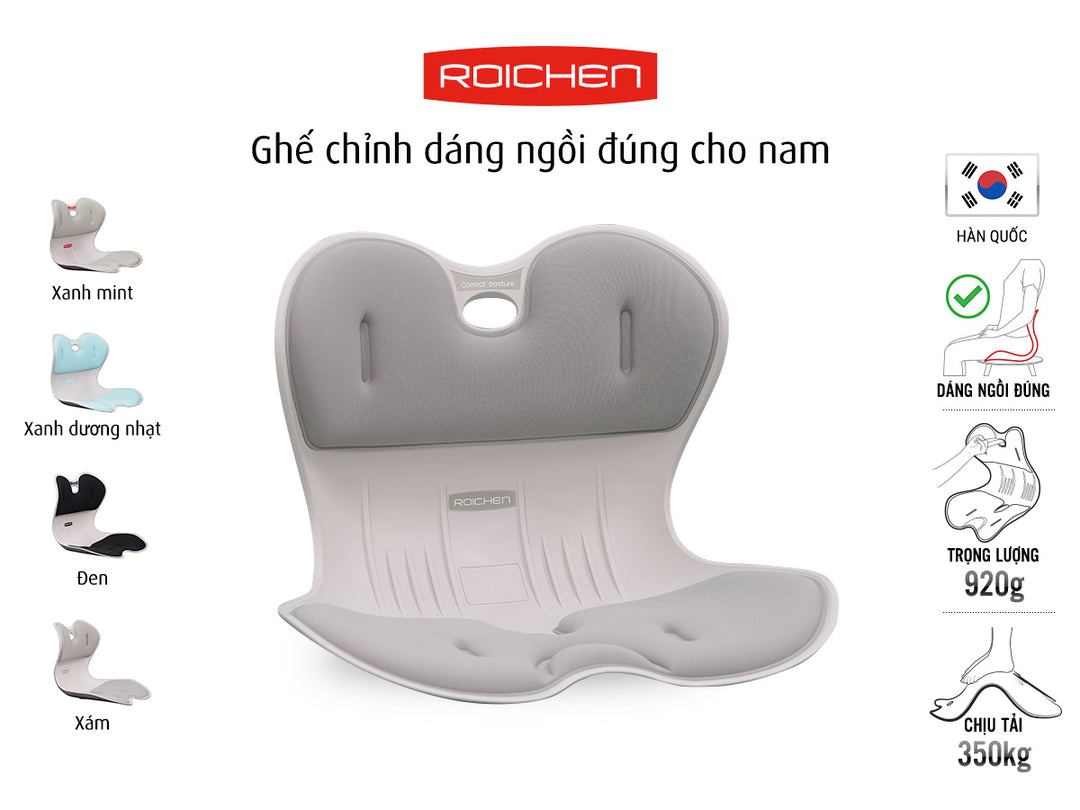 Ghế Chỉnh Dáng Ngồi Đúng Nam Nữ Roichen Hàn Quốc Chính Hãng Phân Phối Độc Quyền