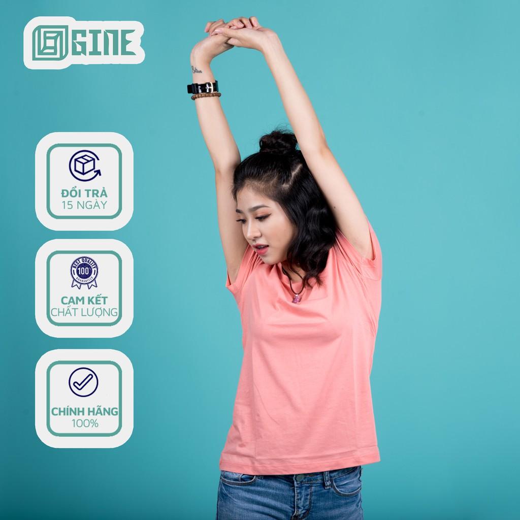 Áo phông trơn nữ DỄ THƯƠNG, màu hồng cam pastel - 100% Cotton nhập